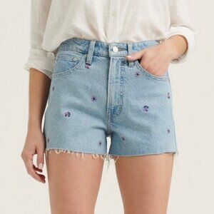Lucky Brand Bohemian Lucky Pins Jean Short floral Embroidery Size 4/27 cut off